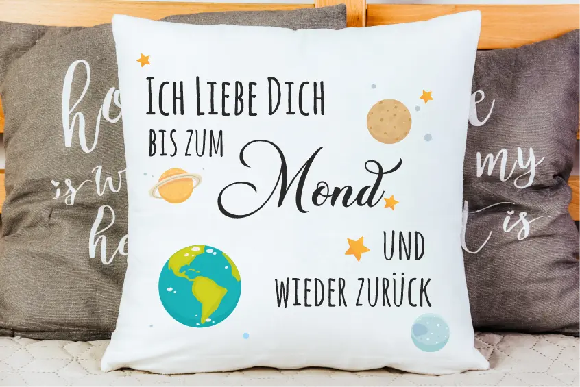 Ich liebe dich bis zum Mond und wieder zurück | Polster/Kissen   