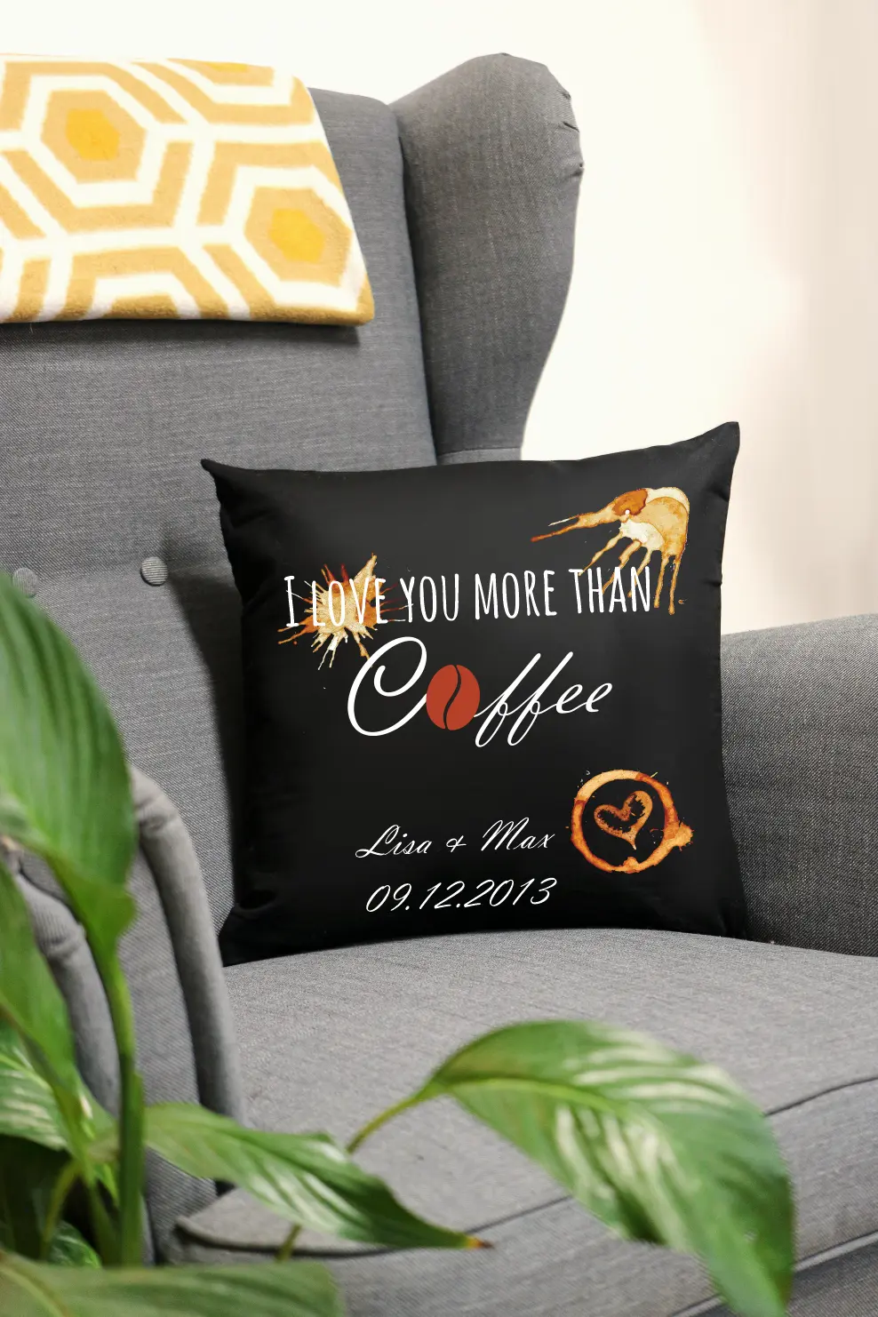 I love you more than coffee | Polster/Kissen   