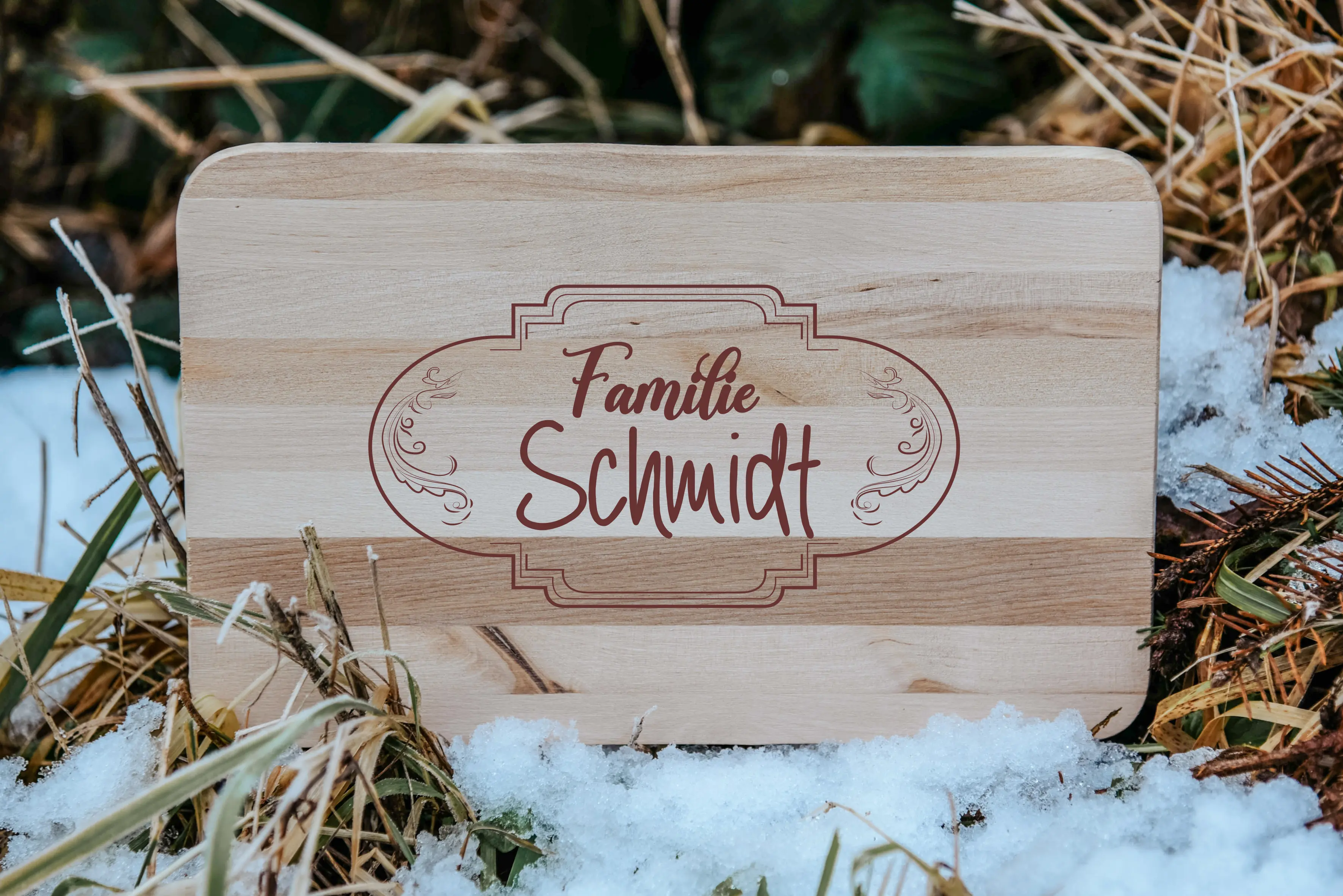 Familie Wunschname | graviertes Schneidebrett/Jausenbrett    