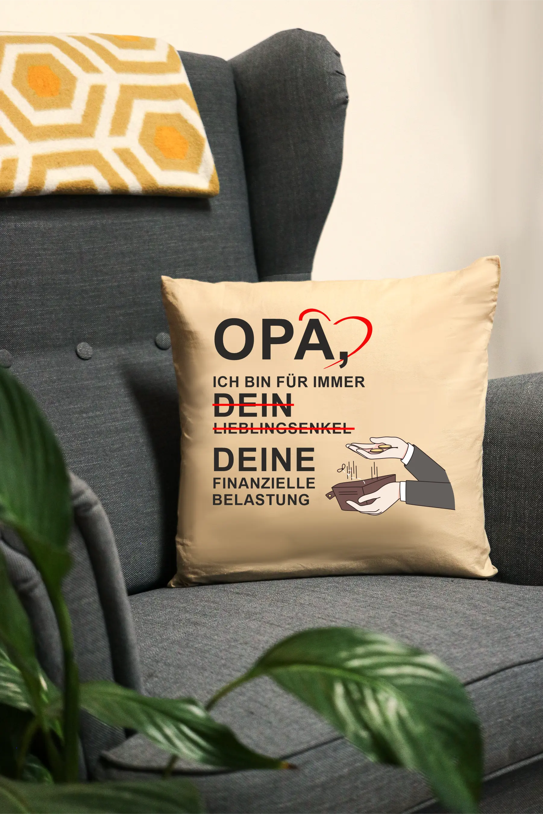 Opas finanzielle Belastung  | Polster/Kissen 