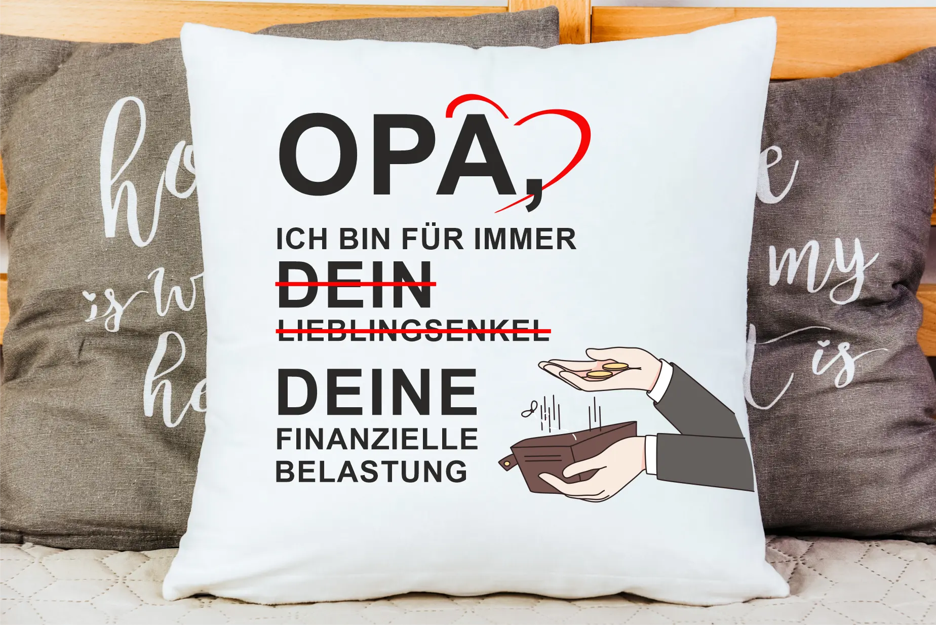 Opas finanzielle Belastung  | Polster/Kissen 