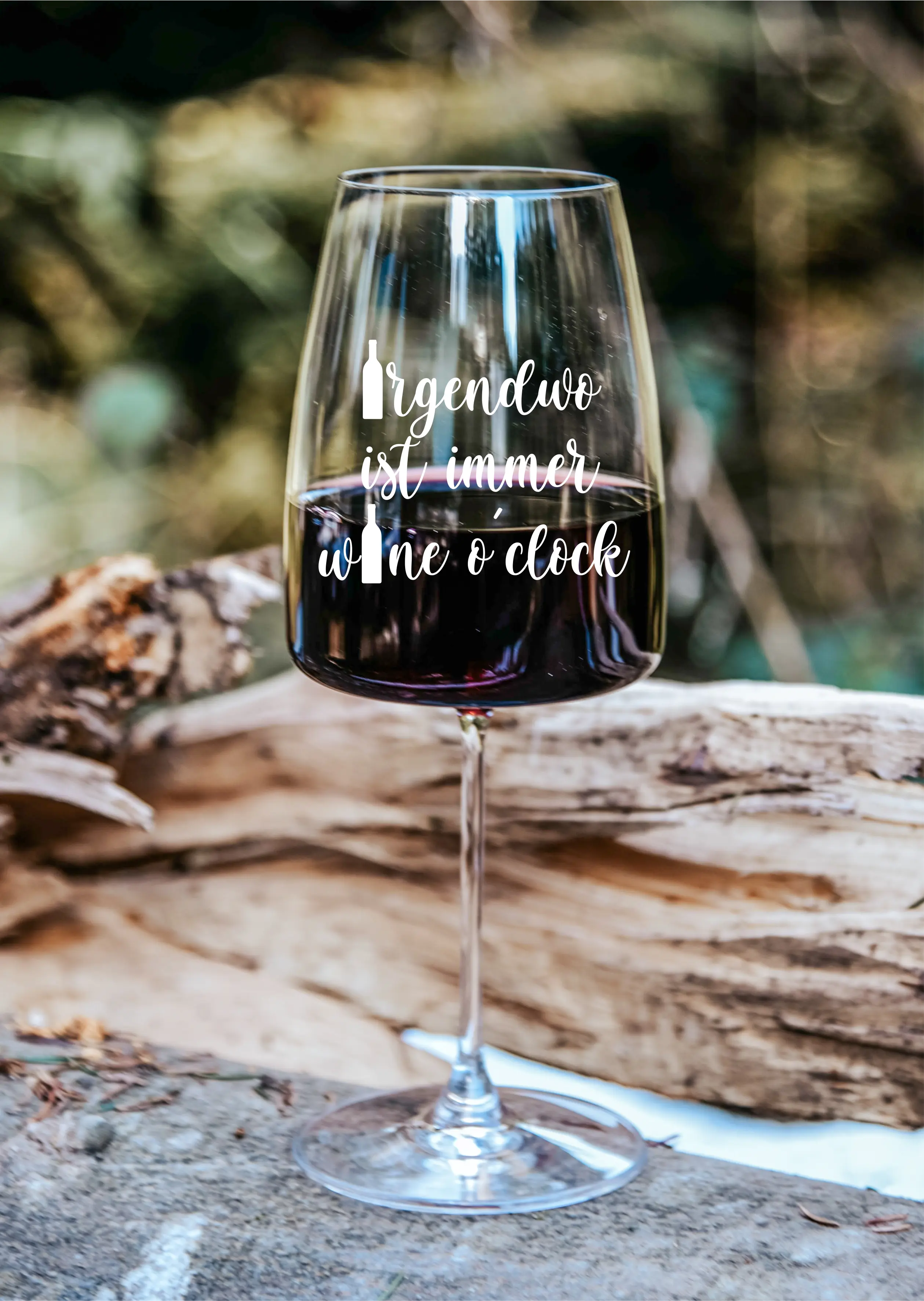 Irgendwo ist immer wine o´clock | graviertes Weinglas   