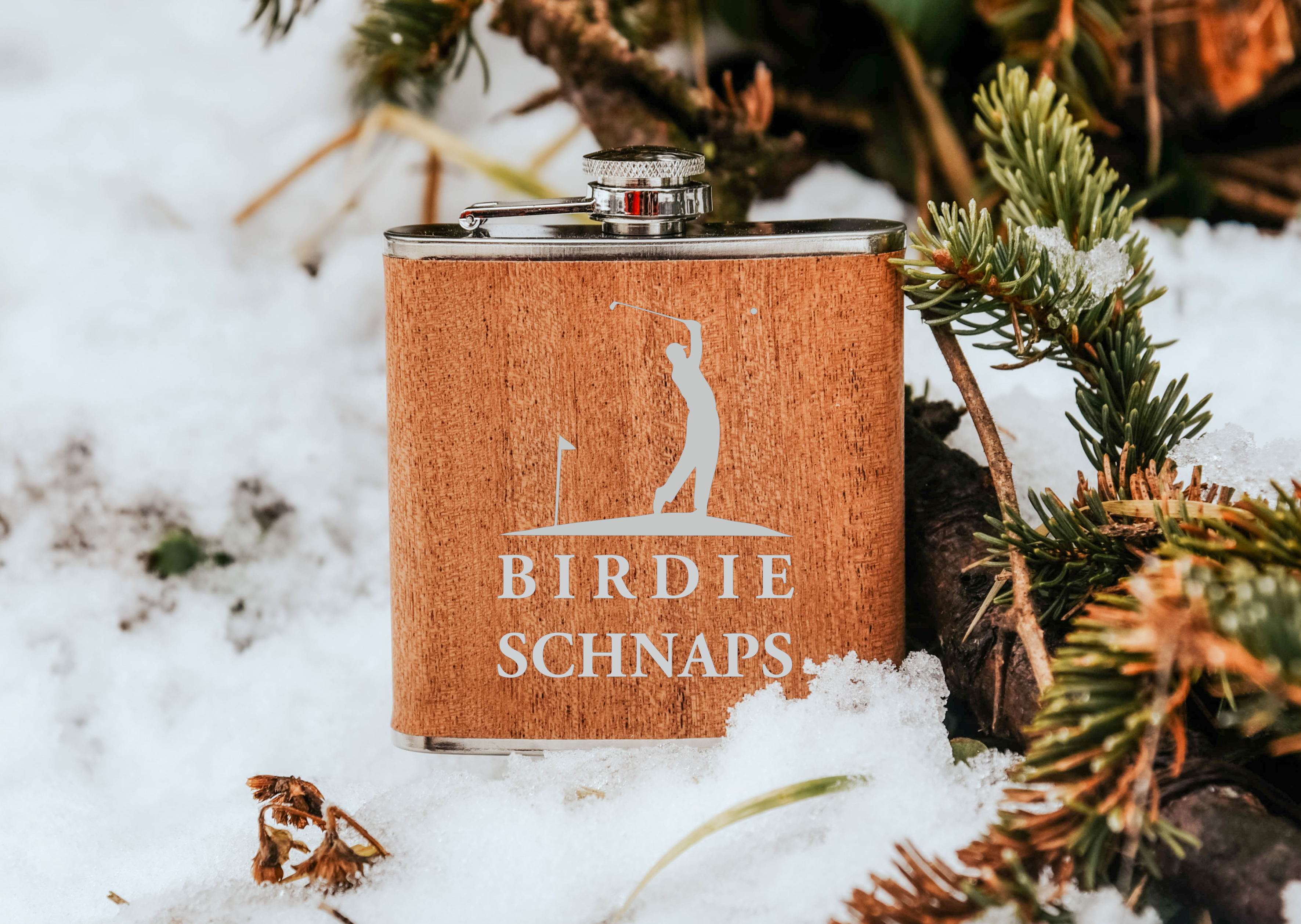 Birdie Schnaps | gravierter Flachmann