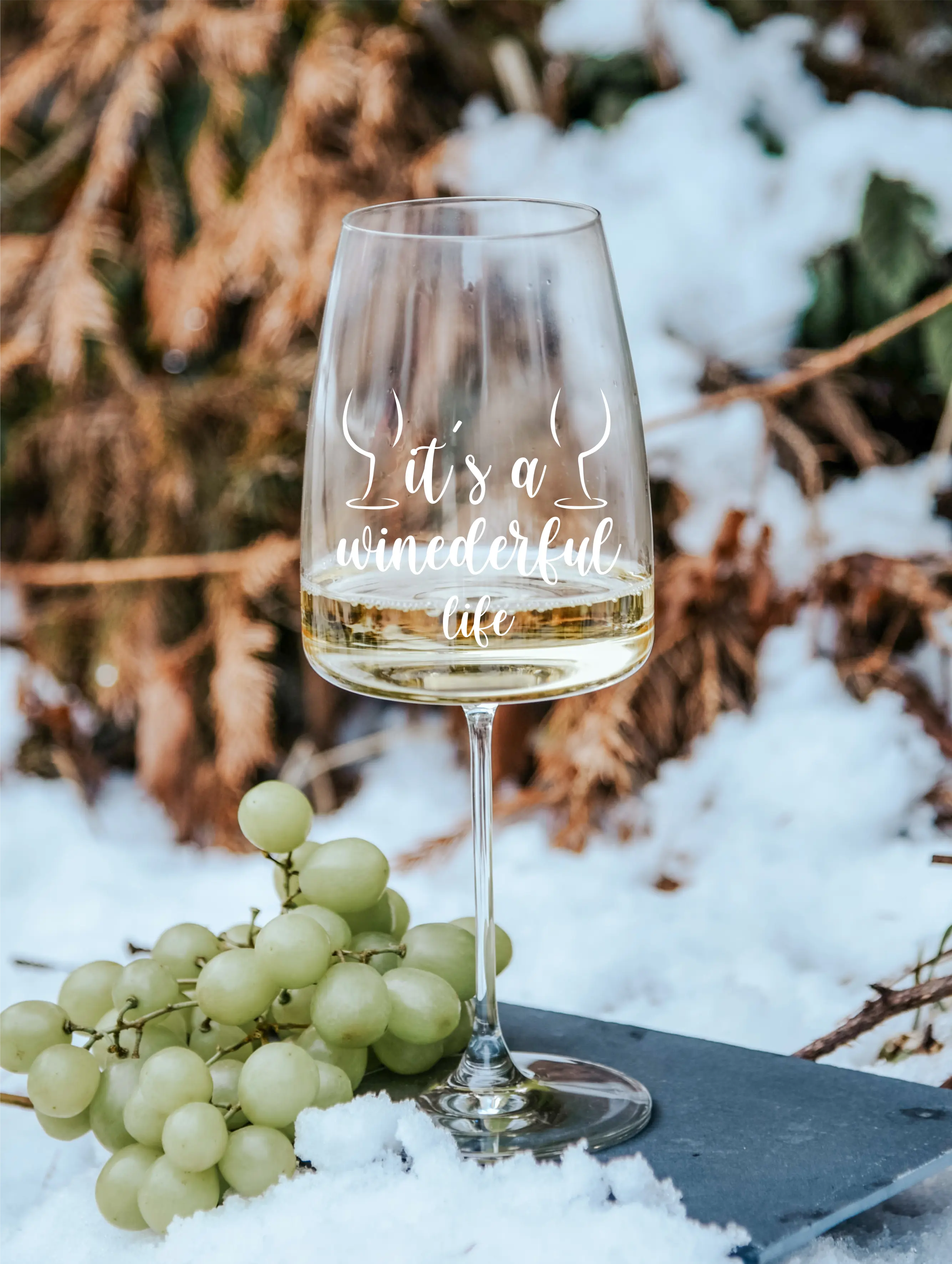 winederful life | graviertes Weinglas   
