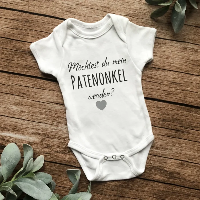 Möchtest du mein Patenonkel werden? | bedruckter Babybody – Bild 1