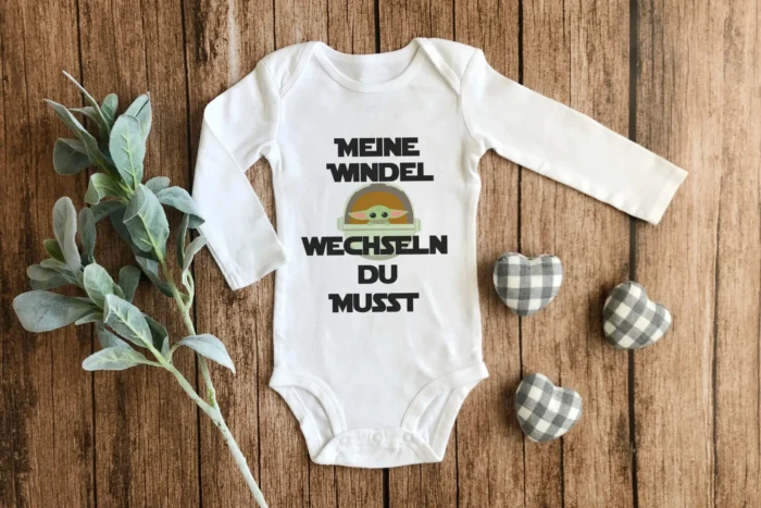 Meine Windel wechseln du musst | bedruckter Babybody – Bild 2
