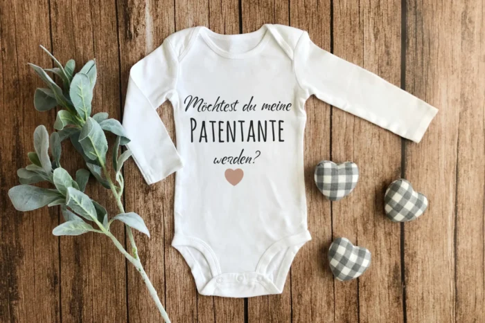 Möchtest du meine Patentante werden? | bedruckter Babybody – Bild 2