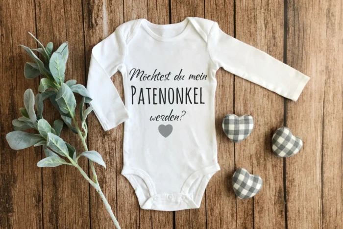 Möchtest du mein Patenonkel werden? | bedruckter Babybody – Bild 2
