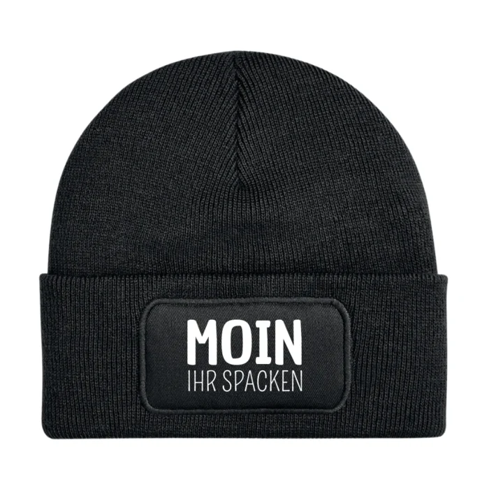 Beanie - Moin ihr Spacken - Schwarz_1920x1920 Moin Ihr Spacken | Beanie – Bild 1
