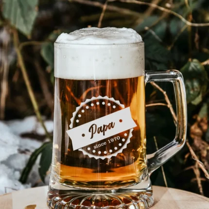Papa since | graviertes Bierglas