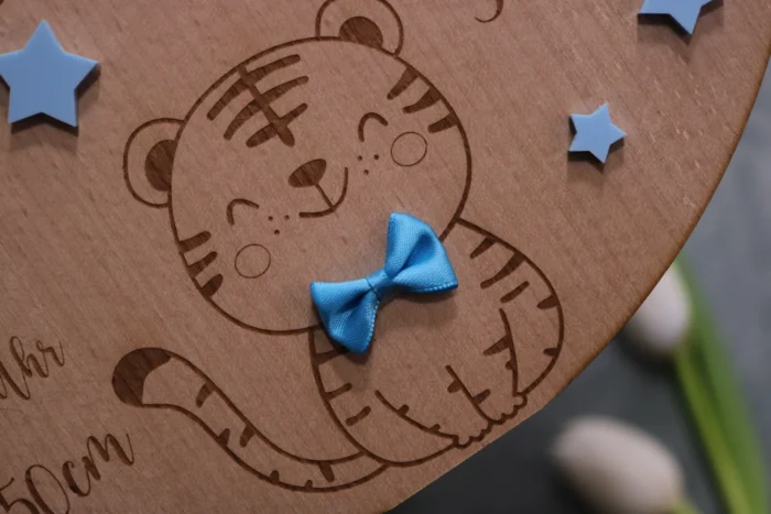 Babyscheibe mit Geburtsdaten – Bild 2