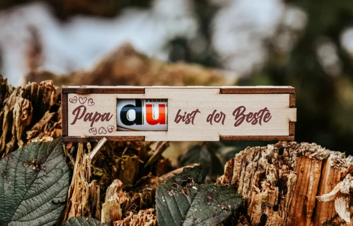 Papa du bist der Beste | gravierte Schokoriegel Geschenkbox inkl. Duplo – Bild 1