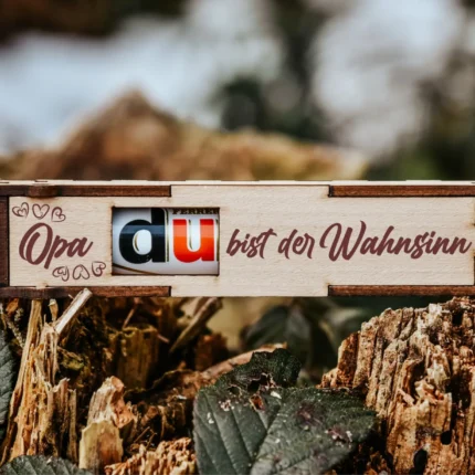 Opa du bist der Wahnsinn | gravierte Schokoriegel Geschenkbox inkl. Duplo