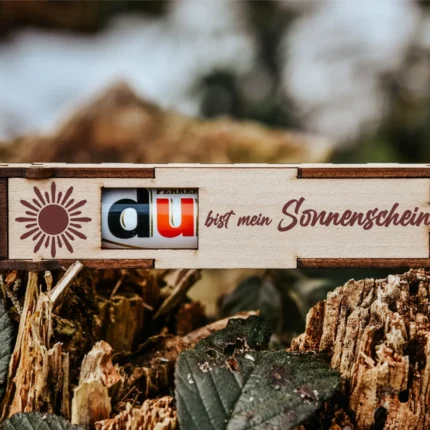 Du bist mein Sonnenschein | gravierte Schokoriegel Geschenkbox inkl. Duplo