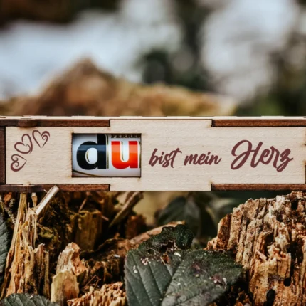 Du bist mein Herz | gravierte Schokoriegel Geschenkbox inkl. Duplo