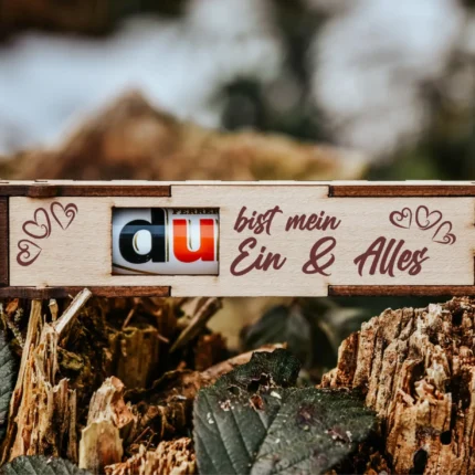 Du bist mein Ein und Alles | gravierte Schokoriegel Geschenkbox inkl. Duplo