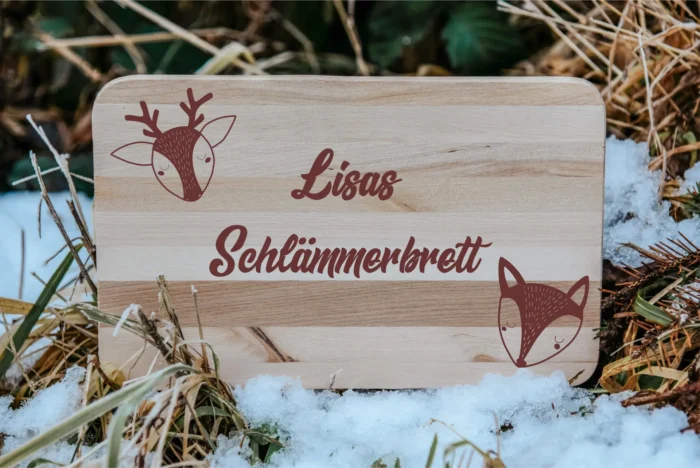 Schlämmerbrett mit Wunschname | graviertes Schneidebrett/Jausenbrett – Bild 2