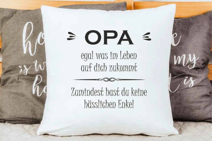 Opa zumindest hast du keine hässlichen Enkel | Polster/Kissen – Bild 3