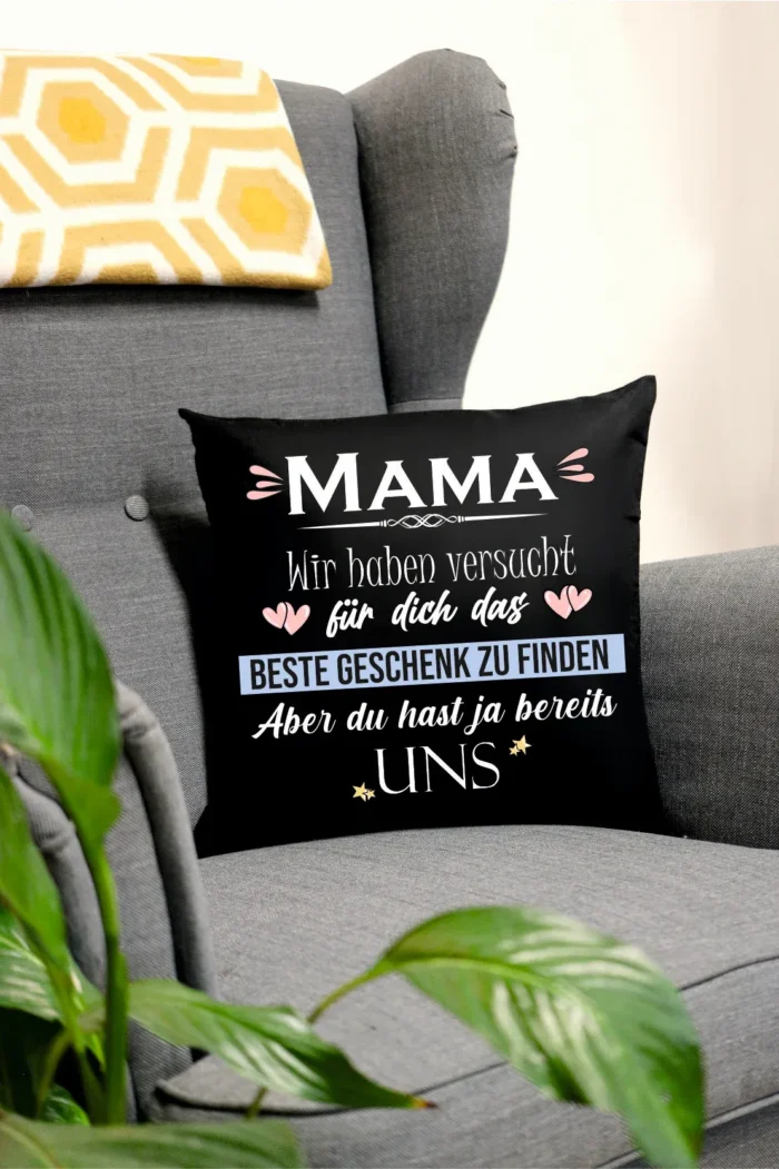 Mama wir haben versucht für dich das beste Geschenk zu finden | Polster/Kissen – Bild 1