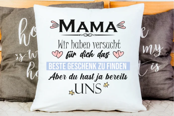 Mama wir haben versucht für dich das beste Geschenk zu finden | Polster/Kissen – Bild 3
