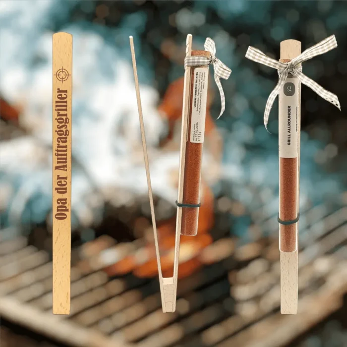 Opa der Auftragsgriller | gravierte Grillzange – Bild 1