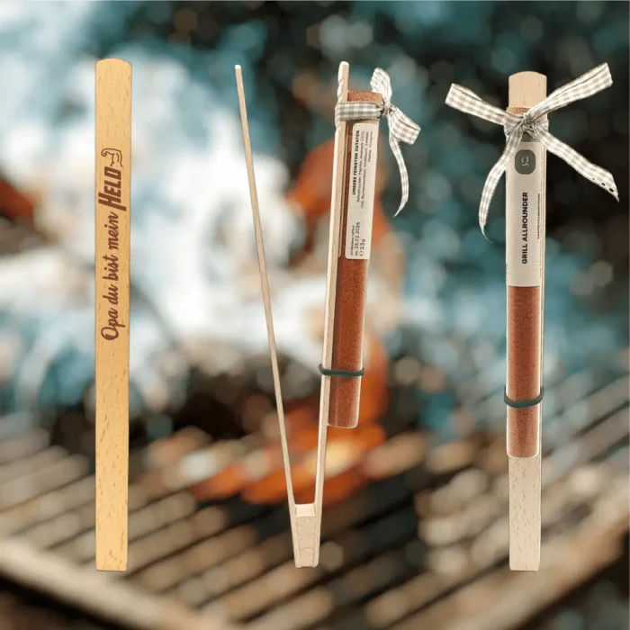 Opa du bist mein Held | gravierte Grillzange – Bild 1