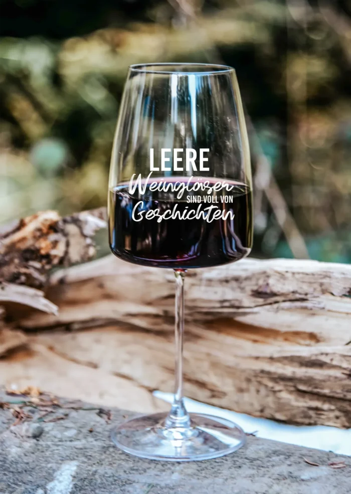 leere Weingläser | graviertes Weinglas – Bild 1