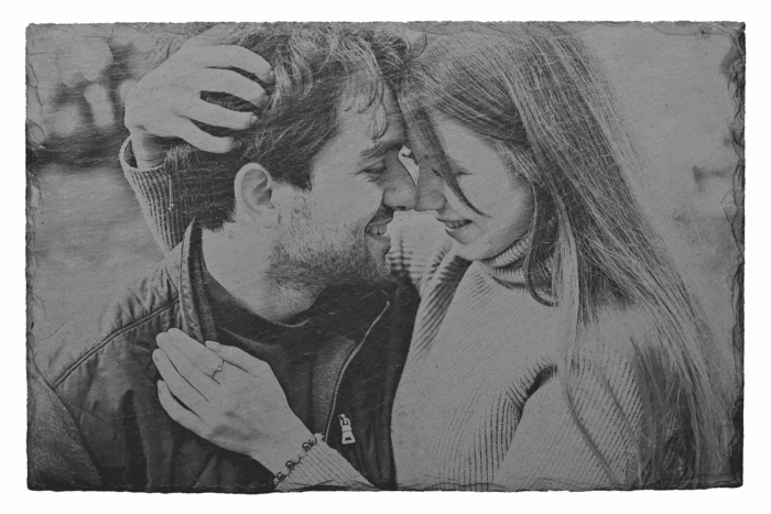 Schiefertafel mit Fotogravur – Bild 1