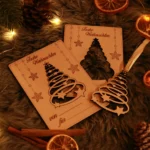 Weihnachtskartenset aus Holz – Bild 3
