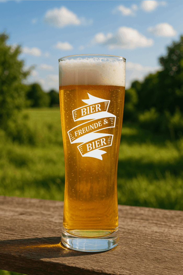 Bier, Freunde & Bier | graviertes Bierglas – Bild 2