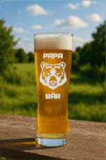 Papa Bär | graviertes Bierglas – Bild 3