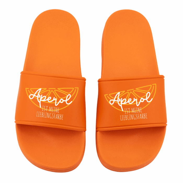 Badeschlappen | Aperol ist meine Lieblingsfarbe – Bild 3