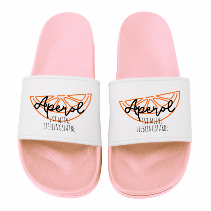 Badelatschen _ Aperol ist meine Lieblingsfarbe _ Pink Badeschlappen | Aperol ist meine Lieblingsfarbe – Bild 1