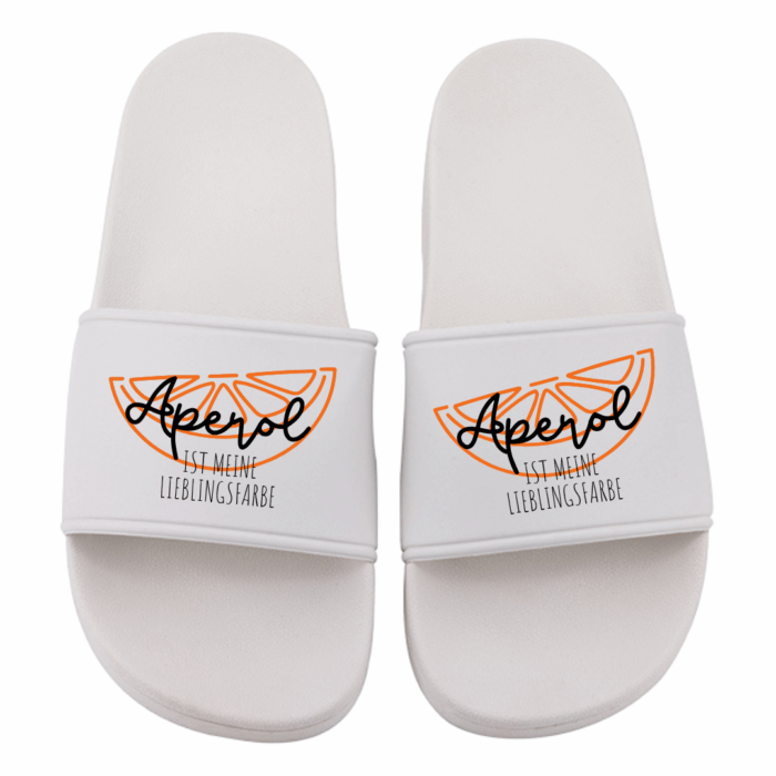Badeschlappen | Aperol ist meine Lieblingsfarbe – Bild 5
