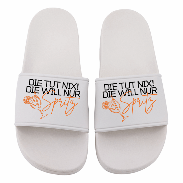 Badeschlappen | Die tut nix, die will nur Spritz – Bild 1