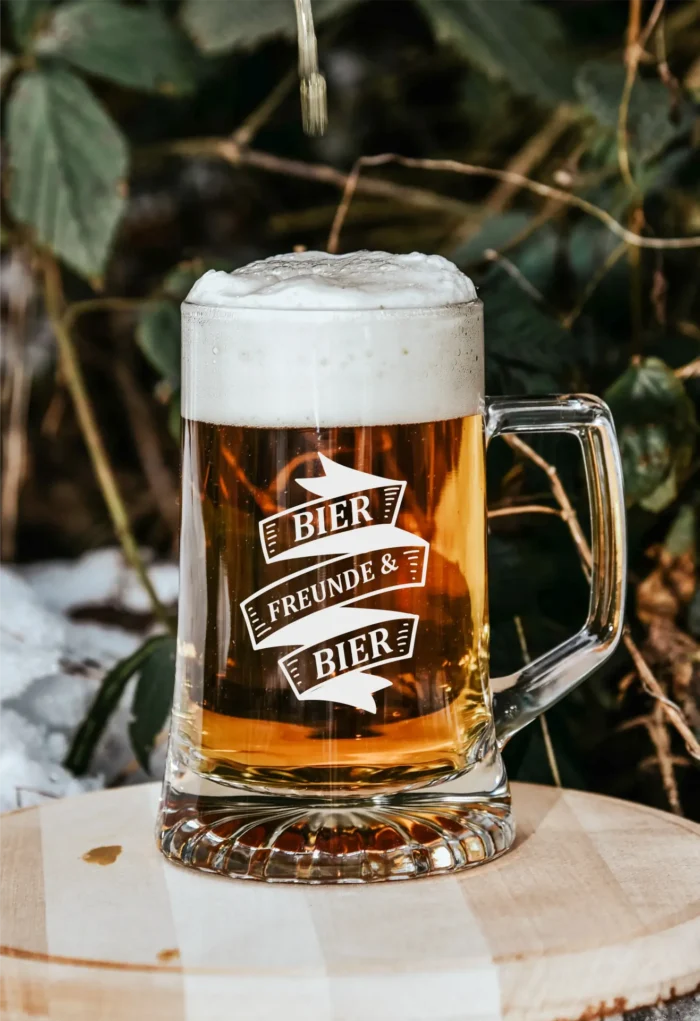 Bier, Freunde & Bier | graviertes Bierglas – Bild 1