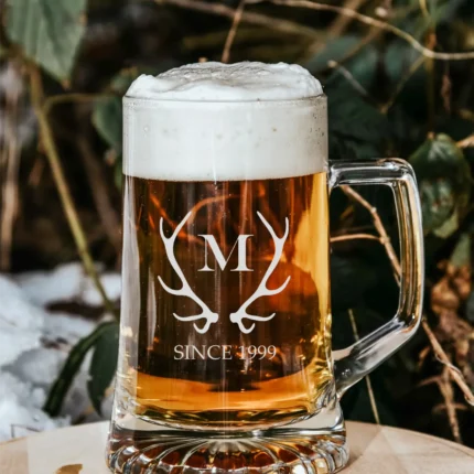 Monogramm since | graviertes Bierglas