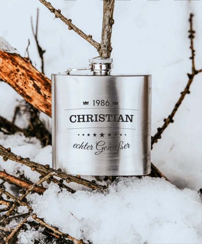 Echter Genießer | gravierter Flachmann – Bild 1