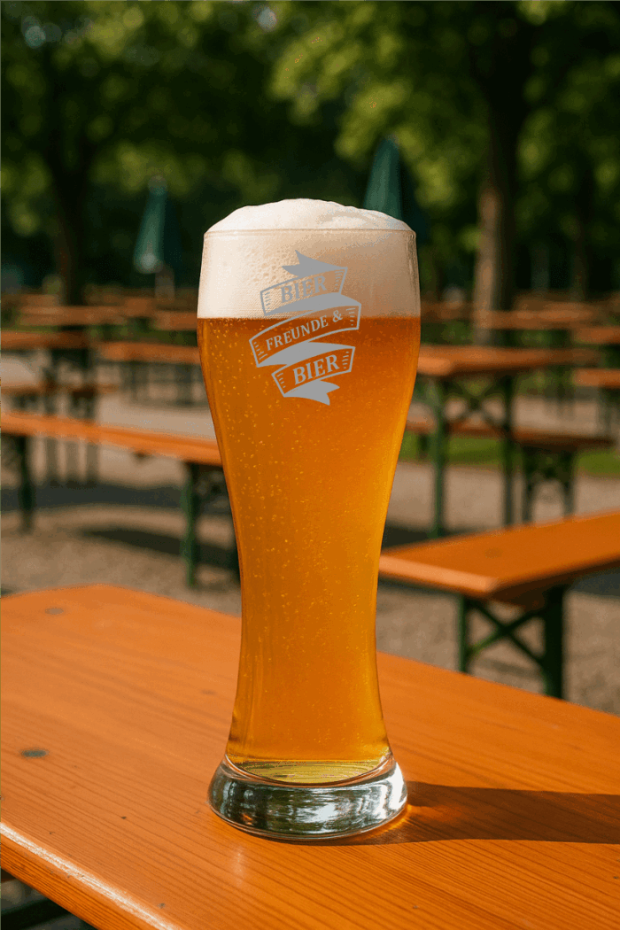 Bier, Freunde & Bier | graviertes Bierglas – Bild 3