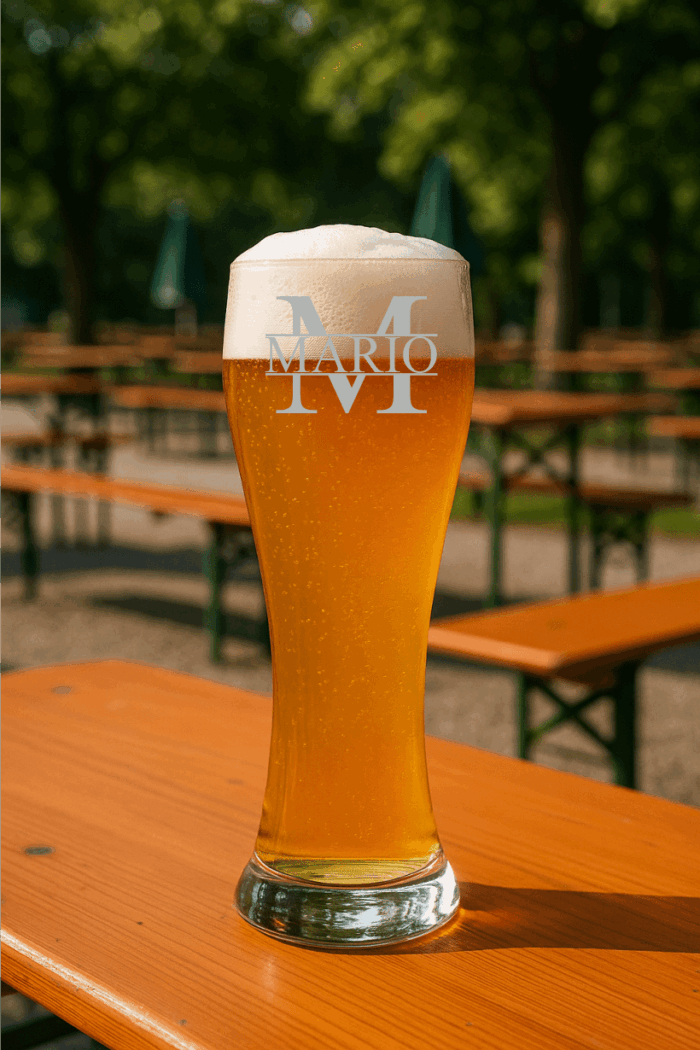 Monogramm | graviertes Bierglas – Bild 2