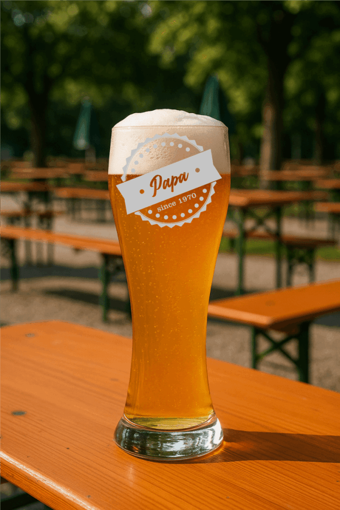 Papa since | graviertes Bierglas – Bild 3
