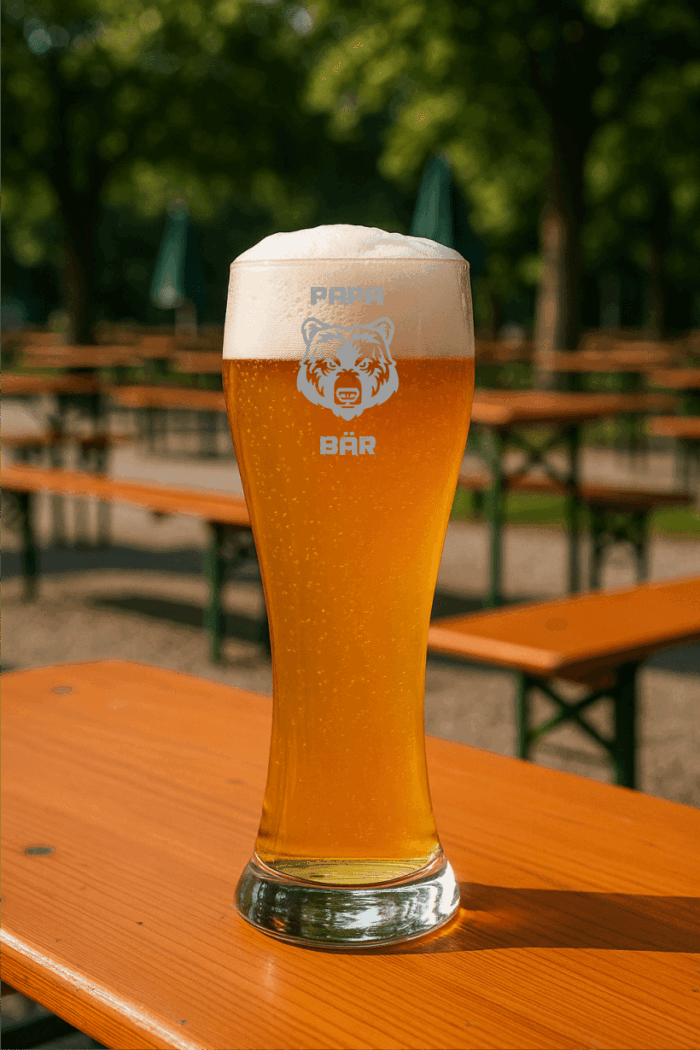 Papa Bär | graviertes Bierglas – Bild 2