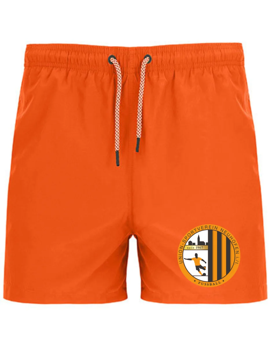 Badeshirts orange USV Neuhofen Badehorts Vereinslogo | Badeshort – Bild 1