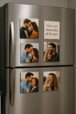 Kühlschrankmagnet save the date mit Fotodruck | Magnet personalisiert – Bild 2