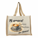 Mi amore Espresso macchiato por favore | Jute Canvas Tasche – Bild 3